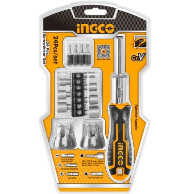 Ingco-24 Pcs Screwdriver and Bits Set Ingco-24 Pcs Screwdriver and Bits Set