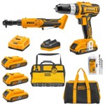 Ingco – Li-Ion Cordless Impact Drill with Drive Ratchet, Accessories & bag Ingco – Li-Ion Cordless Impact Drill with Drive Ratchet, Accessories & bag