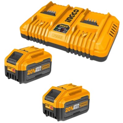 Ingco – Fast Intelligent Dual Charger with 2 x 6.0Ah Battery Packs Ingco – Fast Intelligent Dual Charger with 2 x 6.0Ah Battery Packs