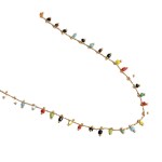 NuLuDa Jewellery-Multi Colour Bead Necklace – Gold Plated NuLuDa Jewellery-Multi Colour Bead Necklace – Gold Plated