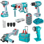 Total Tools – Impact Wrench, Drill, Rotary Hammer, Angle Grinder & Lamp Total Tools – Impact Wrench, Drill, Rotary Hammer, Angle Grinder & Lamp