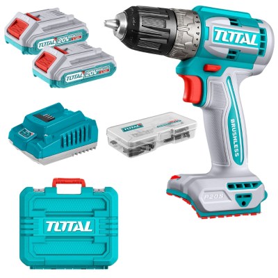 Total – 52Nm Lithium-ion Cordless Drill with 2 x 2Ah Battery and Charger Total – 52Nm Lithium-ion Cordless Drill with 2 x 2Ah Battery and Charger