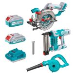 Total Tools – Blower, Brad Nailer, Circular Saw with 2&4Ah Battery Charger Total Tools – Blower, Brad Nailer, Circular Saw with 2&4Ah Battery Charger