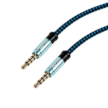 Gizzu 3.5mm AUX Cable 1.5m – Black/Blue Gizzu 3.5mm AUX Cable 1.5m – Black/Blue