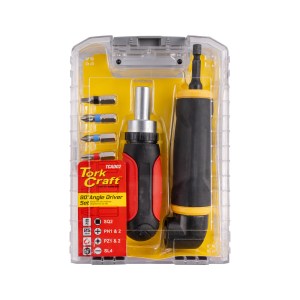 Tork Craft – Angle Drive 1/4″ with Ratchet – 6 Pieces Bits Tork Craft – Angle Drive 1/4″ with Ratchet – 6 Pieces Bits