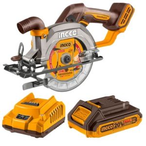 Ingco – Cordless Circular Saw (140mm) with 2.0Ah Battery and Charger – Orange Ingco – Cordless Circular Saw (140mm) with 2.0Ah Battery and Charger – Orange