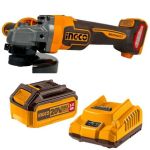 Ingco – Brushless Cordless Angle Grinder with 5.0Ah Battery and Charger Ingco – Brushless Cordless Angle Grinder with 5.0Ah Battery and Charger