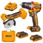 Ingco – Compact Brushless Cordless Drill and Mini Cut-Off Tool Combo Kit Ingco – Compact Brushless Cordless Drill and Mini Cut-Off Tool Combo Kit