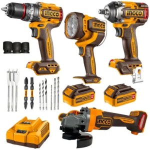 Ingco – Cordless Impact Drill 96Nm, Wrench, Grinder and Work Lamp Combo Kit Ingco – Cordless Impact Drill 96Nm, Wrench, Grinder and Work Lamp Combo Kit