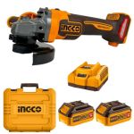 Ingco – Cordless Brushless Angle Grinder with 2 x 4.0Ah Battery and Charger Ingco – Cordless Brushless Angle Grinder with 2 x 4.0Ah Battery and Charger