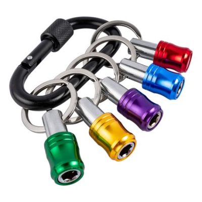 Tork Craft – Quick Release Bit Holder Set on Carabiner Clip – 5-Piece Tork Craft – Quick Release Bit Holder Set on Carabiner Clip – 5-Piece