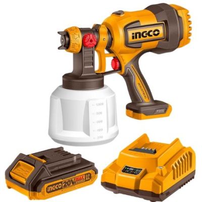 Ingco – Lithium-Ion Cordless Spray Gun 20V with 2.0Ah Battery and Charger Ingco – Lithium-Ion Cordless Spray Gun 20V with 2.0Ah Battery and Charger