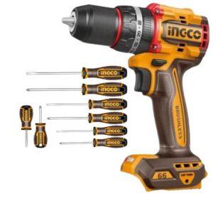 Ingco – Compact Impact Drill 66NM with Screwdriver Set 8 Pieces Ingco – Compact Impact Drill 66NM with Screwdriver Set 8 Pieces