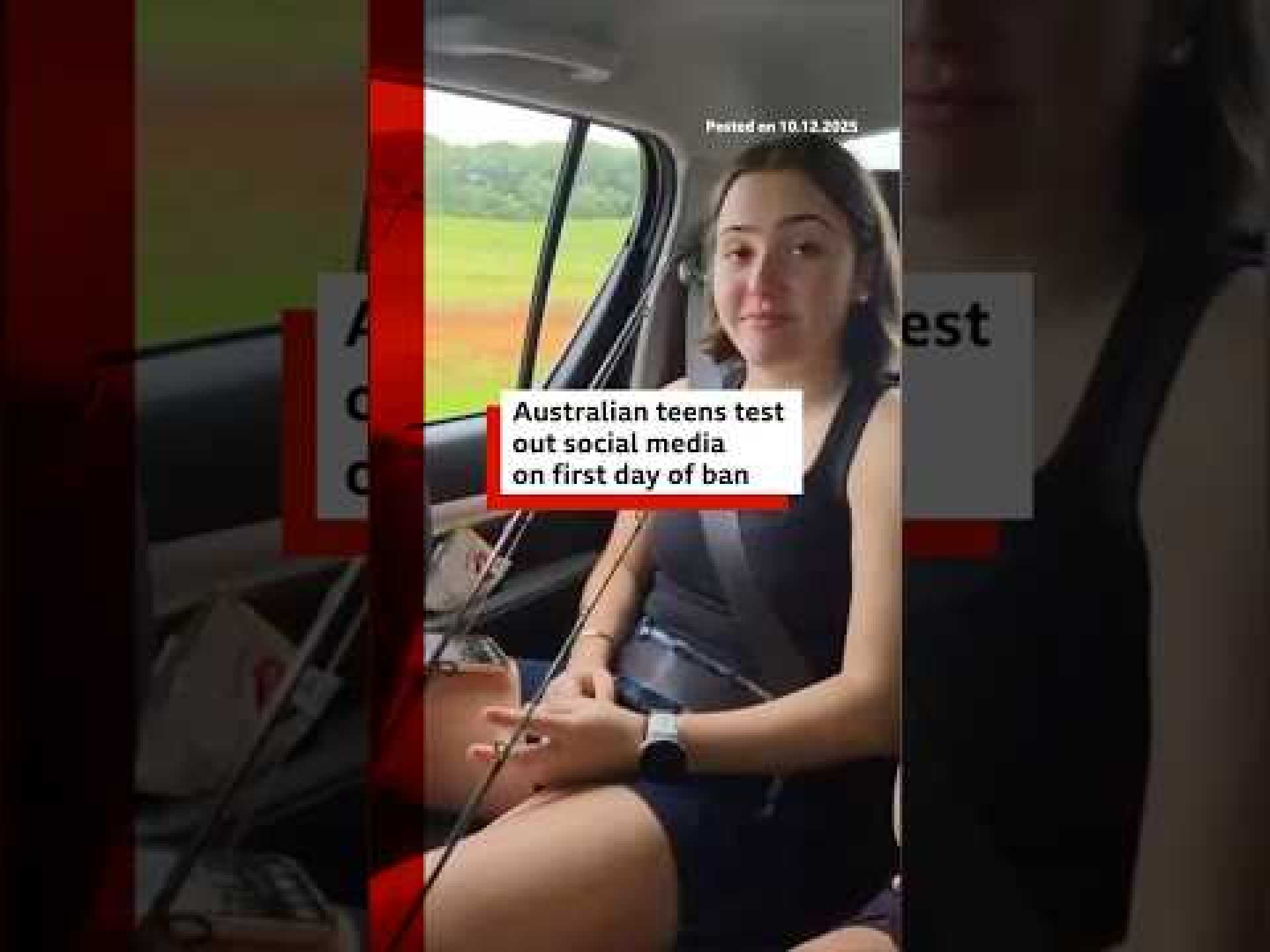 Australian teens test out social media on first day of ban. #Australia #SocialMediaBan #BBCNews Australian teens test out social media on first day of ban. #Australia #SocialMediaBan #BBCNews