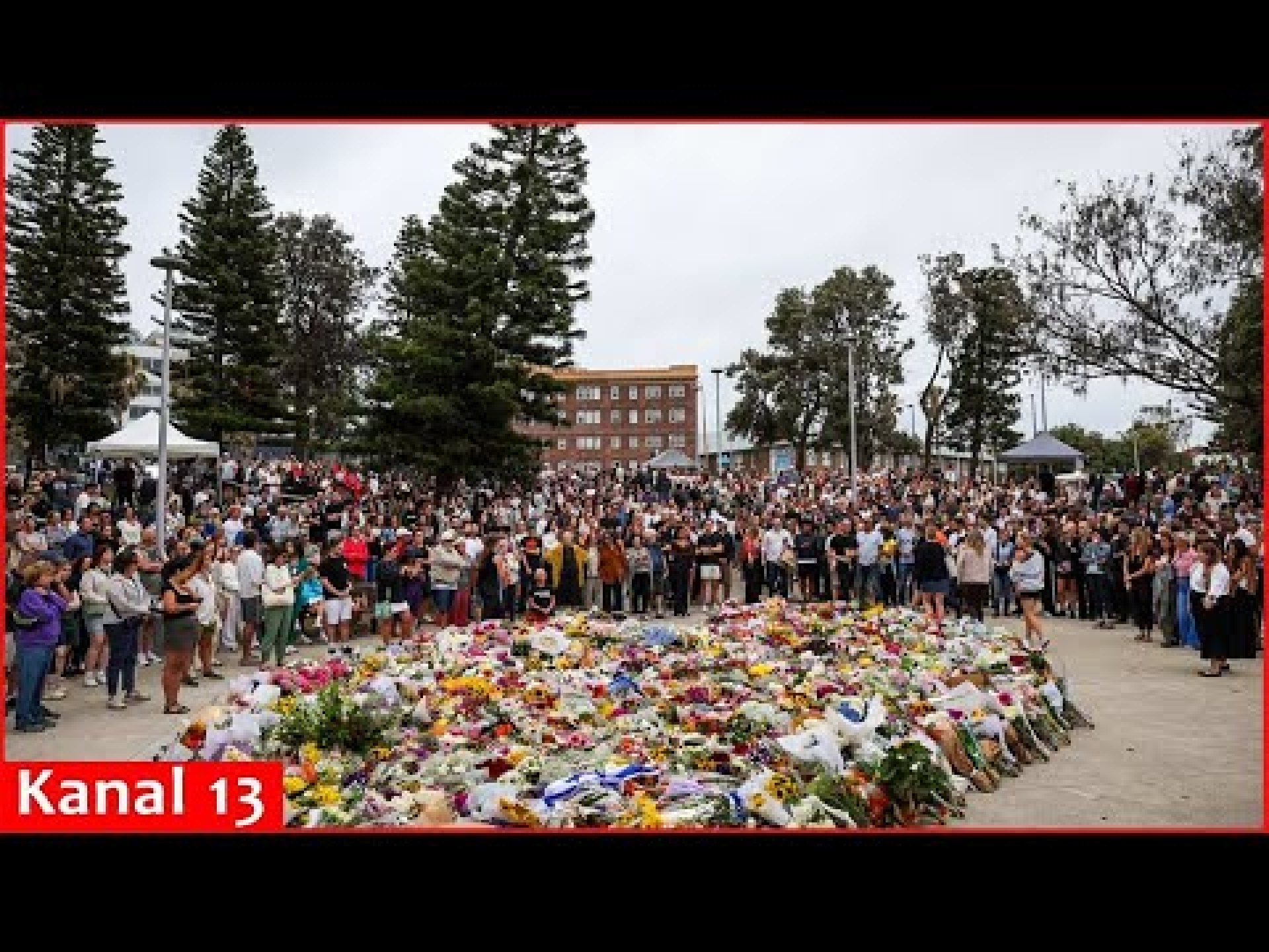 View of memorial near Sydney’s Bondi Beach after 2 gunmen shot dead at least 15 people View of memorial near Sydney’s Bondi Beach after 2 gunmen shot dead at least 15 people