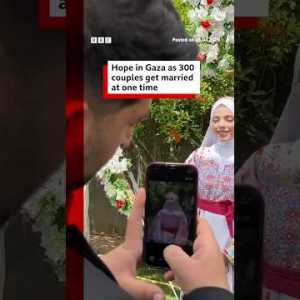 Hope in Gaza as 300 couples get married at one time. #BBCNews Hope in Gaza as 300 couples get married at one time. #BBCNews