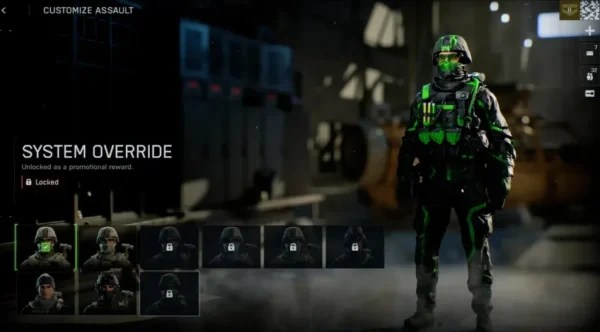 System Override Skin shown during Battlefield 6 customization