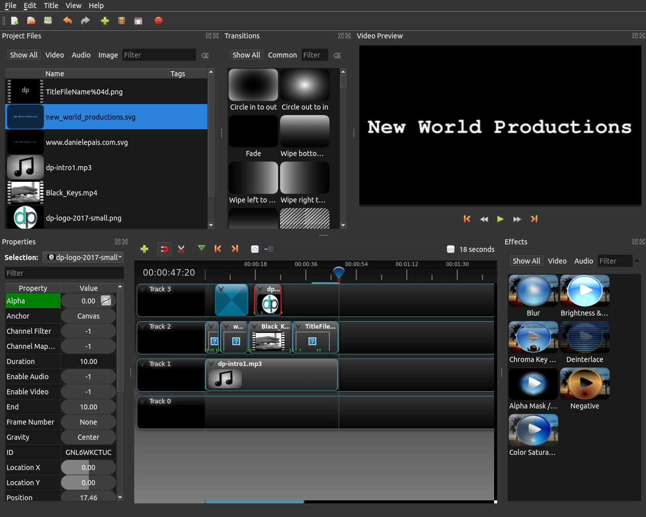 Openshot free video editing software for Linux