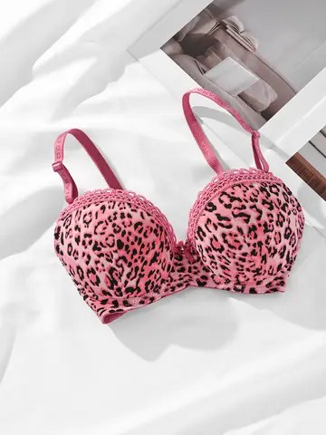 여성용 다이아나 로즈 레오파드 푸시업 브라 – 스틸 링 B컵 브래지어, 고급 숙녀 속옷 여성용 다이아나 로즈 레오파드 푸시업 브라 – 스틸 링 B컵 브래지어, 고급 숙녀 속옷