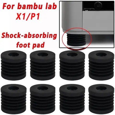 Bambu Lab X1/P1 충격 흡수 방진 발 패드 – 미끄럼 방지 고무 발 패드 업그레이드 Bambu Lab X1/P1 충격 흡수 방진 발 패드 – 미끄럼 방지 고무 발 패드 업그레이드
