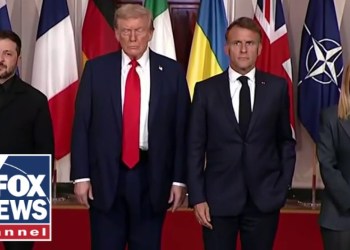 President Trump and European leaders pose for a group photo during White House gathering President Trump and European leaders pose for a group photo during White House gathering