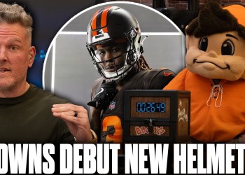 Cleveland Browns Debut New Matte “Alpha Dawg” Helmet Live On The Pat McAfee Show Cleveland Browns Debut New Matte “Alpha Dawg” Helmet Live On The Pat McAfee Show