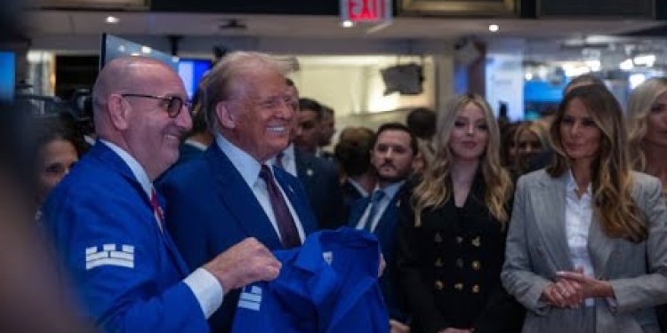 Donald Trump Rings Opening Bell and Visits NYSE Floor Donald Trump Rings Opening Bell and Visits NYSE Floor