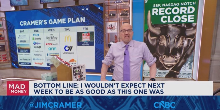 I wouldn’t expect next week to be as good as this one, says Jim Cramer I wouldn’t expect next week to be as good as this one, says Jim Cramer