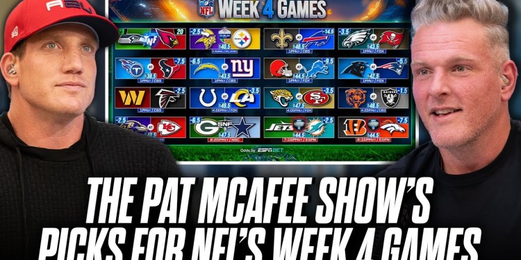 The Pat McAfee Show Picks & Predicts Every Game For NFL’s 2025 Week 4 Weekend The Pat McAfee Show Picks & Predicts Every Game For NFL’s 2025 Week 4 Weekend
