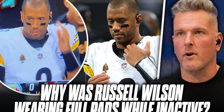 Russell Wilson Wore Full Pads While Inactive On Sidelines vs Falcons | Pat McAfee Reacts Russell Wilson Wore Full Pads While Inactive On Sidelines vs Falcons | Pat McAfee Reacts
