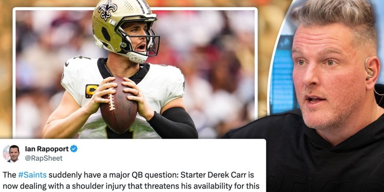 Derek Carr Could Be Out For 2025 Season From Mystery Shoulder Injury?! | Pat McAfee Show Derek Carr Could Be Out For 2025 Season From Mystery Shoulder Injury?! | Pat McAfee Show
