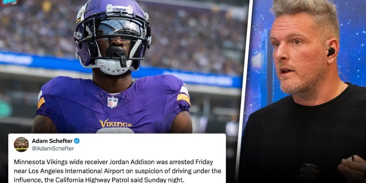 Jordan Addison Arrested For Suspicion Of DUI, Sleeping Behind The Wheel At Airport | Pat McAfee Jordan Addison Arrested For Suspicion Of DUI, Sleeping Behind The Wheel At Airport | Pat McAfee