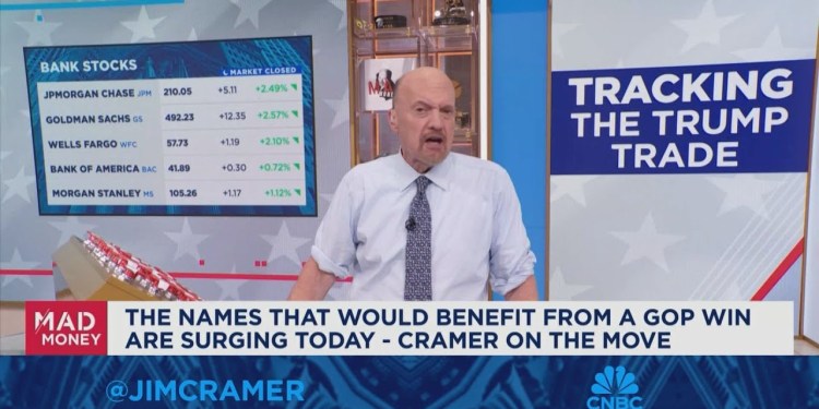 Cramer breaks down which stocks would gain a tailwind from a GOP-presidential victory Cramer breaks down which stocks would gain a tailwind from a GOP-presidential victory