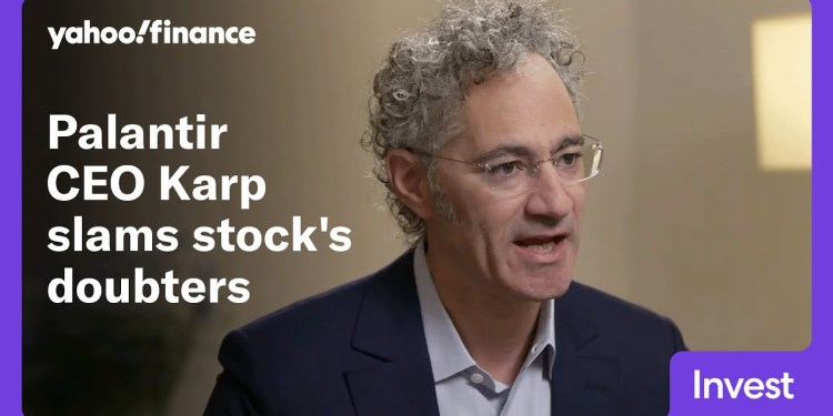 Palantir CEO Alex Karp talks AI and slams those who doubt his company’s stock Palantir CEO Alex Karp talks AI and slams those who doubt his company’s stock