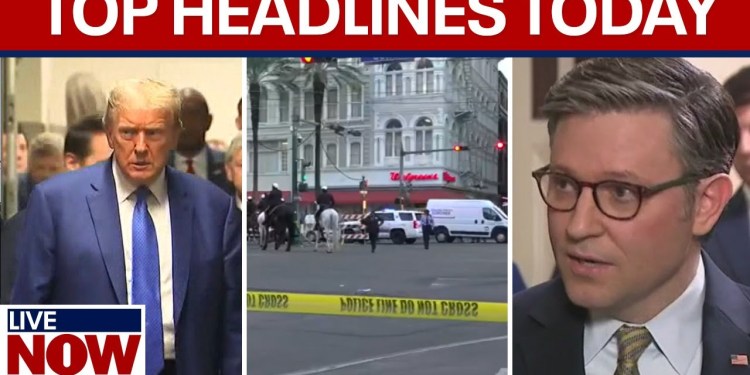 News Today: Trump sentencing, Cybertruck explosion update, New Orleans attack, Johnson speakership News Today: Trump sentencing, Cybertruck explosion update, New Orleans attack, Johnson speakership