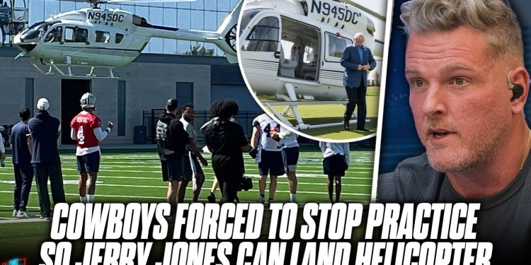 Jerry Jones Stopped Cowboys Practice To Land His Helicopter On Field?! | Pat McAfee Show Jerry Jones Stopped Cowboys Practice To Land His Helicopter On Field?! | Pat McAfee Show