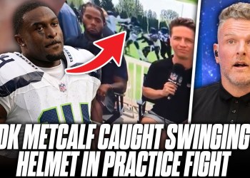 DK Metcalf Caught Swinging Helmet In Practice Fight, & He Isn’t The Only One… | Pat McAfee Reacts DK Metcalf Caught Swinging Helmet In Practice Fight, & He Isn’t The Only One… | Pat McAfee Reacts