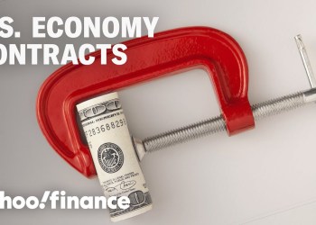 US economy contracts for the first time in three years US economy contracts for the first time in three years