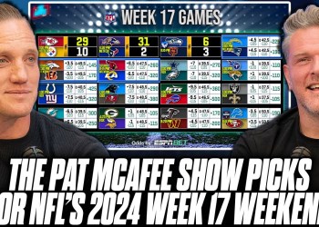 The Pat McAfee Show Picks & Predicts Every Game For NFL’s 2024 Week 17 Weekend The Pat McAfee Show Picks & Predicts Every Game For NFL’s 2024 Week 17 Weekend