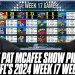 The Pat McAfee Show Picks & Predicts Every Game For NFL’s 2024 Week 17 Weekend The Pat McAfee Show Picks & Predicts Every Game For NFL’s 2024 Week 17 Weekend