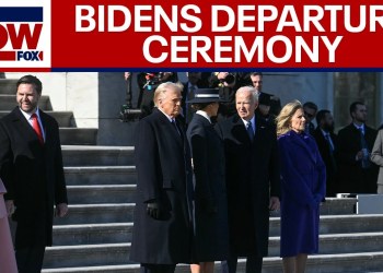 WATCH: Trump watches Bidens depart Capitol after inauguration WATCH: Trump watches Bidens depart Capitol after inauguration