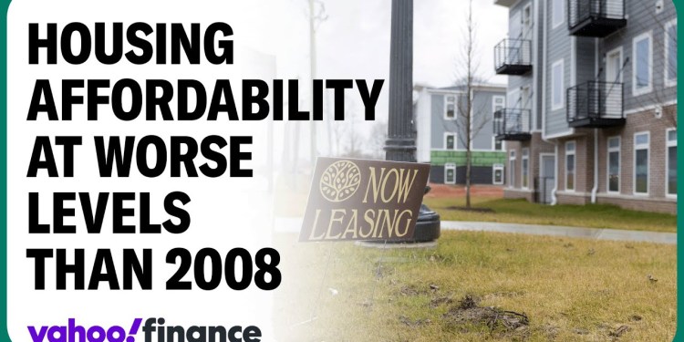 Housing affordability is at worse levels than in 2008 Housing affordability is at worse levels than in 2008