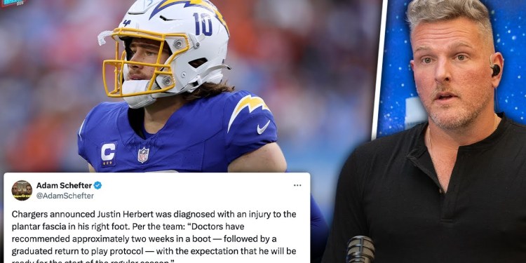 Justin Herbert’s Foot Injury Will Keep Him Out Multiple Weeks, Could Impact His Season? | Pat McAfee Justin Herbert’s Foot Injury Will Keep Him Out Multiple Weeks, Could Impact His Season? | Pat McAfee