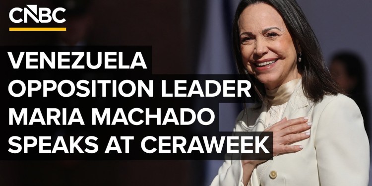 Venezuelan opposition leader Maria Corina Machado speaks at CERAWeek in Houston — 3/24/2026 Venezuelan opposition leader Maria Corina Machado speaks at CERAWeek in Houston — 3/24/2026