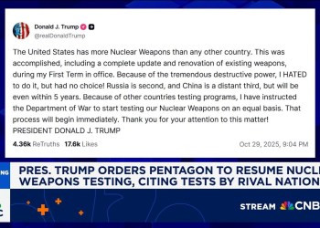 Pres. Trump orders Pentagon to resume nuclear weapons testing, citing tests by rival nations Pres. Trump orders Pentagon to resume nuclear weapons testing, citing tests by rival nations
