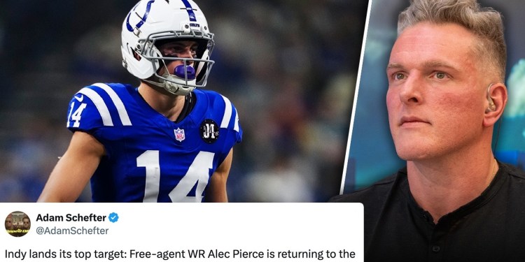 Alec Pierce Joins Pat McAfee After Signing Largest Free Agent WR Deal In NFL History with Colts Alec Pierce Joins Pat McAfee After Signing Largest Free Agent WR Deal In NFL History with Colts