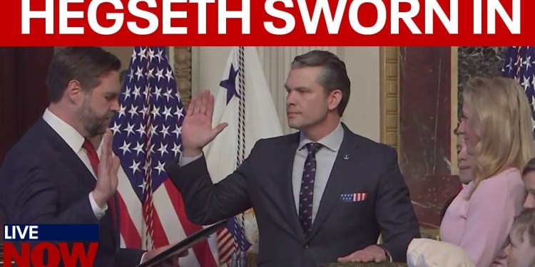 WATCH: Pete Hegseth sworn in as Defense Secretary | LiveNOW from FOX WATCH: Pete Hegseth sworn in as Defense Secretary | LiveNOW from FOX