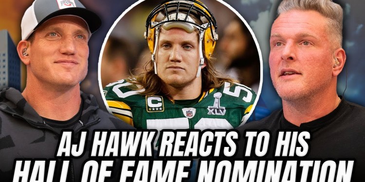 AJ Hawk’s Live Reaction To Being Nominated For The Pro Football Hall Of Fame | Pat McAfee Show AJ Hawk’s Live Reaction To Being Nominated For The Pro Football Hall Of Fame | Pat McAfee Show