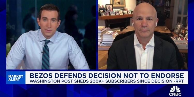 Washington Post owner Jeff Bezos defends decision not to endorse Washington Post owner Jeff Bezos defends decision not to endorse