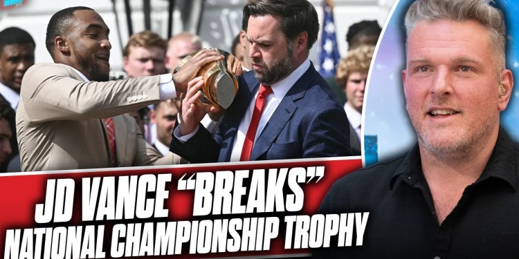 JD Vance Breaks National Championship Trophy, People Obviously Go Wild | Pat McAfee Show JD Vance Breaks National Championship Trophy, People Obviously Go Wild | Pat McAfee Show